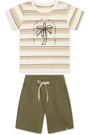 Marisol Infantil - Conjunto Curto Listrado Masculino