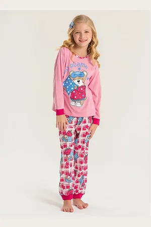 Molekada Pijama Longo Menina Blusa e Calça Festa do Pijama