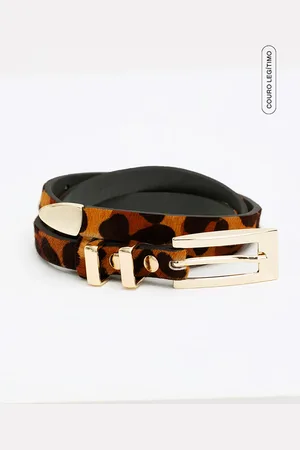 Principessa Cinto de Couro Animal Print Keyse