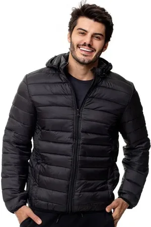 Industrie Jaqueta Puffer Acolchoada Masculina Com Capuz Removível
