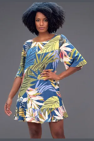 Amazonia Vital Vestido Curto Viscose Estampa Brisa Botânica