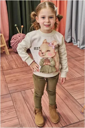 Kukiê Infantil - Conjunto de Blusão Menina em Moletom com Calça Legging