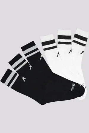Kappa Kit Meia 6 Pares Sport Cano Alto Preta e Branca