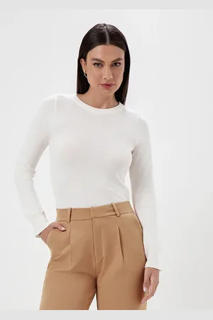 Principessa Blusa Manga Longa em Tricot Off White Teodora