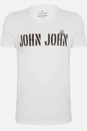 John John Camiseta Regular Old Ou25 Off White Masculino
