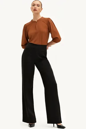 Principessa Blusa Manga 7/8 em Crepe Marrom Ferrugem Vanessa