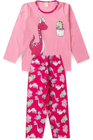 Molekada Pijama Longo Menina Blusa e Calça Pequeno Dino