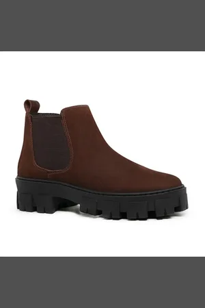 Malbork Bota Chelsea Masculina em Couro Nobuck e Sola Tratorada 24788