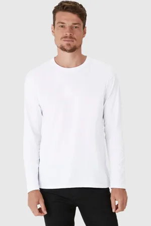 Malwee Camiseta Básica Masculina Manga Longa Em Meia Malha