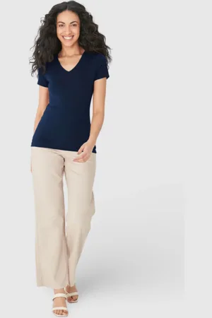 Malwee Blusa Básica Feminina Decote V Em Algodão