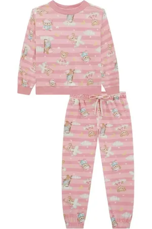 Kukiê Conjunto de Pijama de Blusa e Calça em Fleece Luxo 79215
