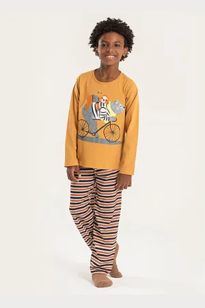 Molekada Pijama Longo Menino Blusa e Calça Aventura Polar