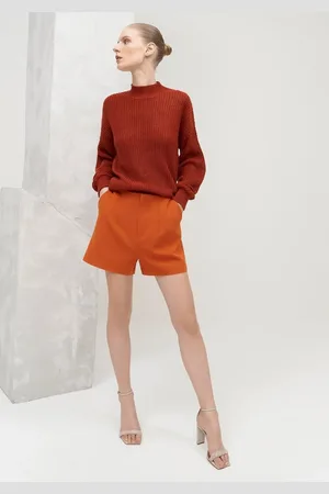 LEZ A LEZ Shorts Cintura Alta Alfaiataria com Bolsos
