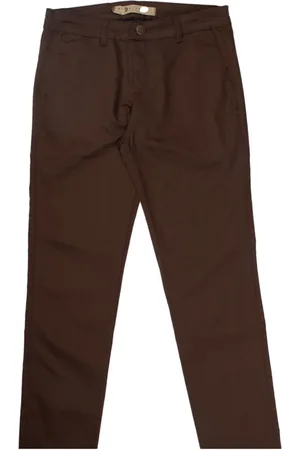 Pitt Calça de Sarja Masculina Slim Fit Alfaiataria Escuro