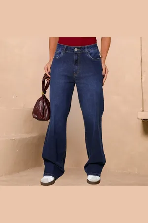 Revanche Calça Jeans Wide Leg Barra Normal Feminina Amância