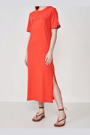 Colcci Vestido Midi T-shirt Com Fenda