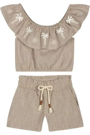 Marisol Infantil - Conjunto Curto Linho Feminino