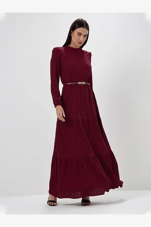 Principessa Vestido Longo com Babados Bordô Tatiane