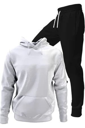 Bueno Conjunto Moletom Blusa De Frio Com Capuz E Calça Jogger Tecido Felpado Macio Premium e Preto