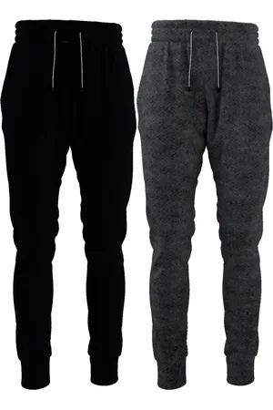 Bueno Kit 2 Calças Moletom Jogger Slim Lisa Confortável Com Elástico E Bolsos Preta E Chumbo