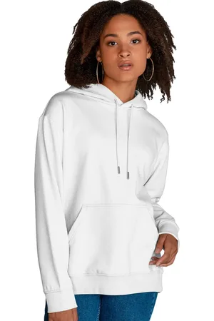 Bueno Blusa De Frio Feminina Moletom Liso Com Capuz e Bolso Canguru Felpado