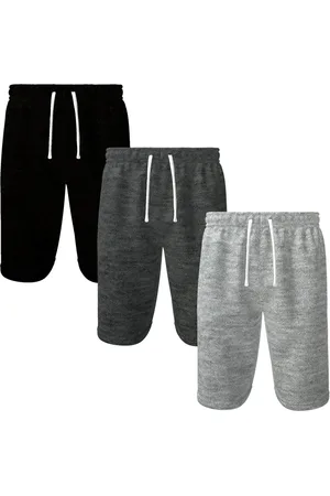 Bueno Kit 3 Bermuda Academia Masculina Moletom Com Cós Elástico E Bolsos Qualidade Superior Preta Cinza e Chumbo