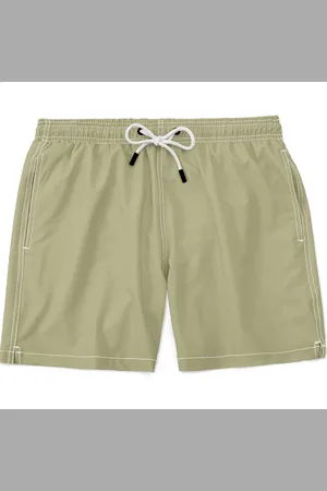 Bueno Shorts Masculino Básico Tactel e Elastano Leve c/ Elástico e Cordão Ajustável na Cintura Bolsos Laterais e Secagem Rápida Uso Casual Treino Academia Bege Off White