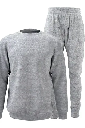 Bueno Conjunto Moletom Blusa Careca E Calça Jogger Confortável Em Algodão Felpado