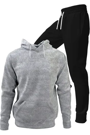Bueno Conjunto Moletom Blusa De Frio Com Capuz E Calça Jogger Tecido Felpado Macio Premium e Preto