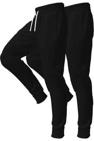 Bueno Kit 2 Calças Moletom Jogger Fit No Algodão Felpado Com Cós Elástico E Bolsos Preta