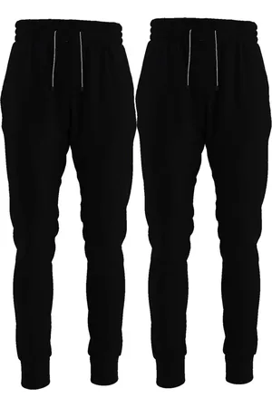 Bueno Kit 2 Calças Moletom Jogger Slim Lisa Confortável Com Elástico E Bolsos