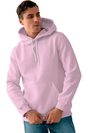 Bueno Blusa De Frio Masculina Moletom Liso Com Capuz e Bolso Canguru Felpado