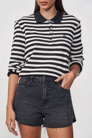 Colcci Blusa Polo Listrada P&B