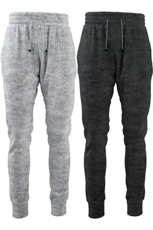Bueno Kit 2 Calças Moletom Jogger Slim Lisa Confortável Com Elástico E Bolsos E Chumbo