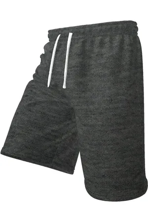 Bueno Bermuda Masculina Moletom Treino Lisa Com Cós Elástico Ajustável Com Cordão E Bolsos Chumbo