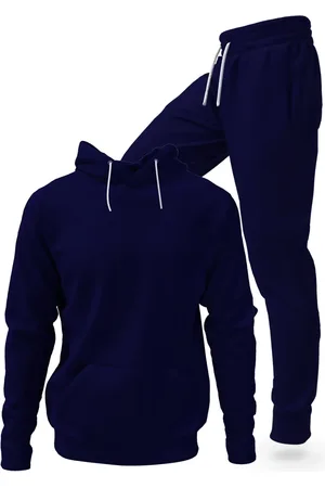 Bueno Conjunto Moletom Blusa De Frio Com Capuz E Calça Jogger Tecido Felpado Macio Premium Marinho