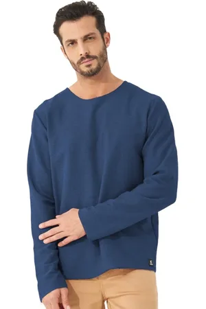Colcci Moletom Crewneck Texture Refile Azul Marinho Mescla Incolor