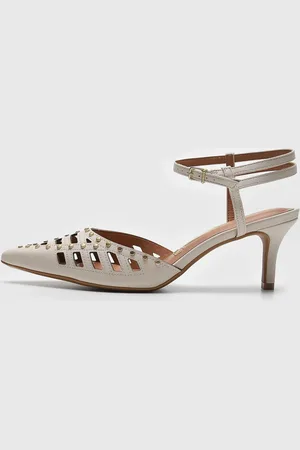 VIZZANO Scarpin Slingback Recorte E Hotfix Off-White