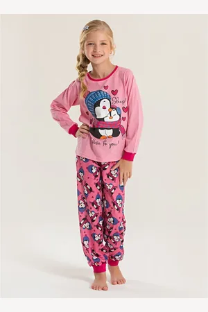 Molekada Pijama Longo Menina Blusa e Calça Pinguim Sonhador
