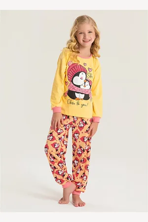 Molekada Pijama Longo Menina Blusa e Calça Pinguim Sonhador