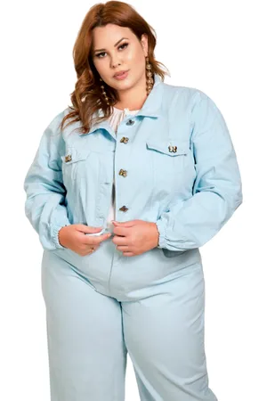 Razon Jaqueta Feminina Sarja Sky Cropped