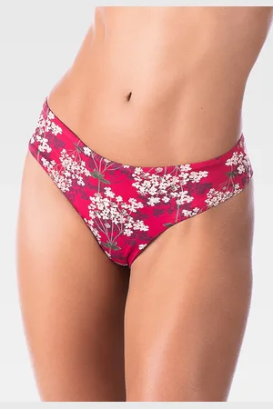 Summer Soul Calcinha Fio Duplo Cintura Baixa Floral Vermelho