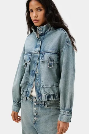 Hering Jaqueta Jeans Feminina Gola Alta