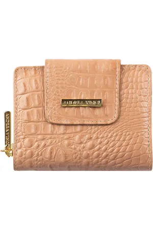 Andrea Vinci Carteira feminina de couro croco Lolla 10x13cm