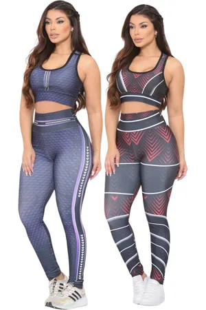 Dl Kit 2 Conjuntos Feminino Fitness para Esportes Feminina Top e Calça Cintura Alta Linha Premium