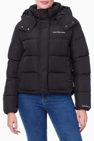 Calvin Klein Jaqueta Feminina Acolchoada Logo No Peito Calvin Klein