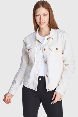 HNO Jeans Jaqueta Feminina Tradicional Off White