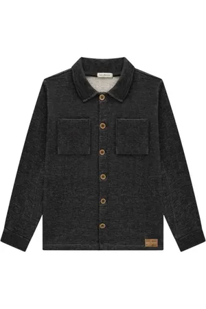Luc.Boo Infantil - Jaqueta Overshirt em Moletom Trabalhado 79469 LucBoo