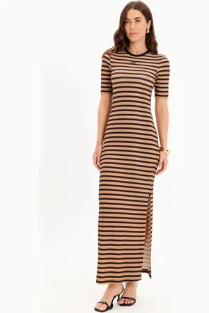 LANCA PERFUME Vestido Super Midi Friso In25 Feminino