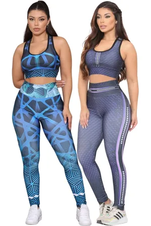 Dl Kit 2 Conjuntos Feminino Fitness para Esportes Feminina Top e Calça Cintura Alta Linha Premium